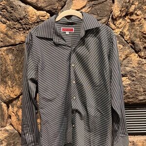Notorious Men's Charcoal Pinstripe Dress Shirt
